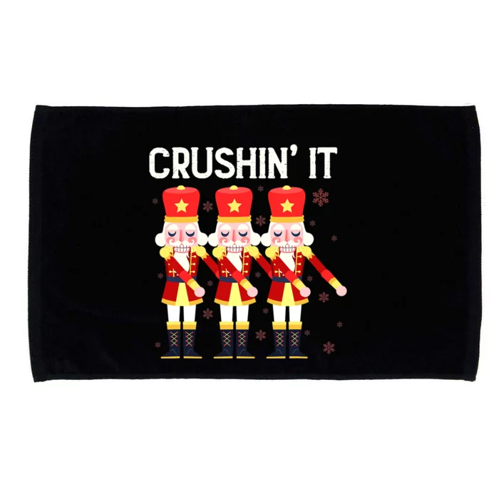 Crushin' It The Christmas Retro Holiday Cute Nutcracker Xmas Microfiber Hand Towel