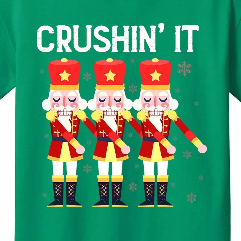 Crushin' It The Christmas Retro Holiday Cute Nutcracker Xmas Kids T-Shirt