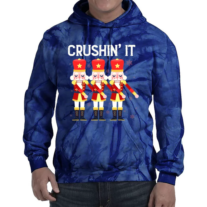 Crushin' It The Christmas Retro Holiday Cute Nutcracker Xmas Tie Dye Hoodie