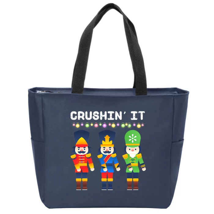 Crushin' It The Christmas Retro Holiday Cute Zip Tote Bag