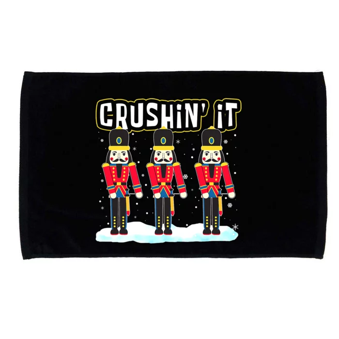 Crushin' It The Christmas Retro Holiday Cute Nutcracker Xmas Microfiber Hand Towel