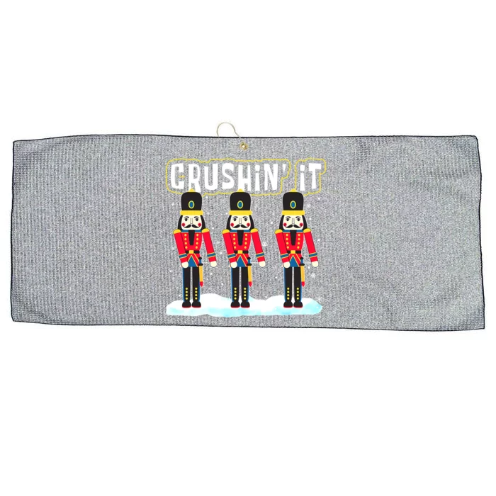 Crushin' It The Christmas Retro Holiday Cute Nutcracker Xmas Large Microfiber Waffle Golf Towel