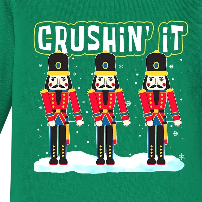 Crushin' It The Christmas Retro Holiday Cute Nutcracker Xmas Baby Long Sleeve Bodysuit