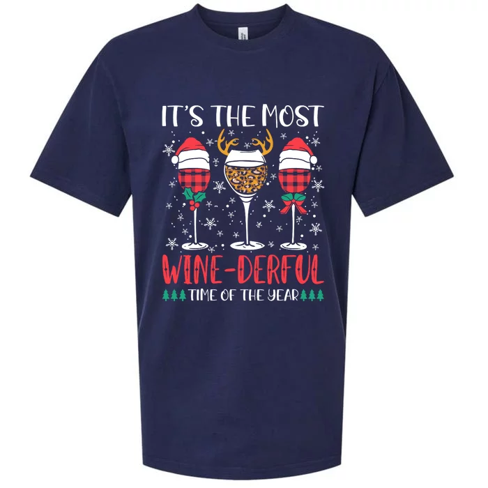 Christmas It's The Most Wine Derful Time Of The Year Sueded Cloud Jersey T-Shirt