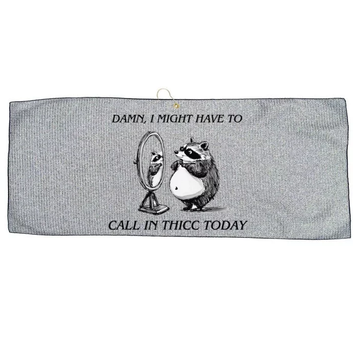 Call In Thicc Today Sick Day Funny Meme Large Microfiber Waffle Golf Towel