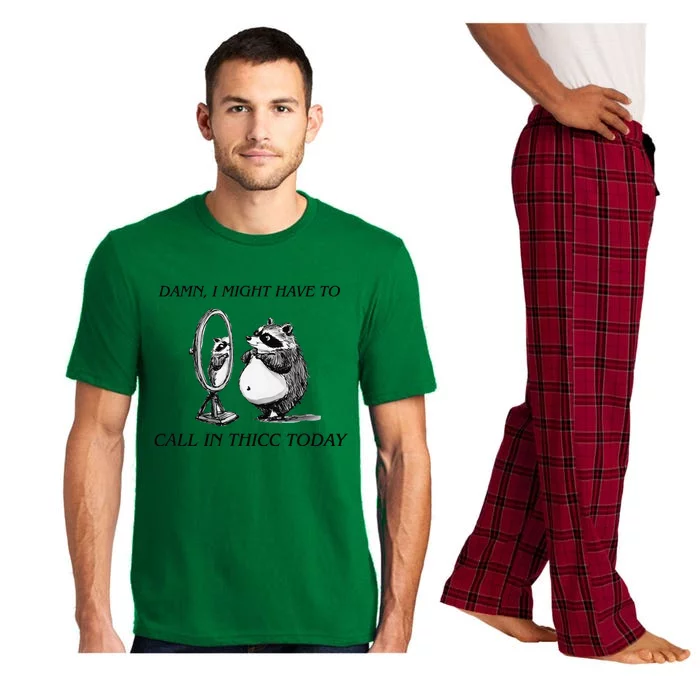 Call In Thicc Today Sick Day Funny Meme Pajama Set