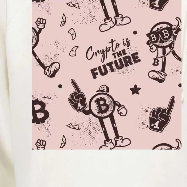 Crypto Is The Future Retro Womens Funnel Neck Pullover Hood