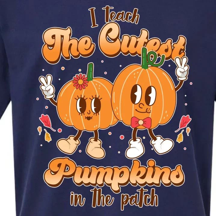 Cute I Teach The Cutest Pumpkins In The Patch Teacher Life Sueded Cloud Jersey T-Shirt