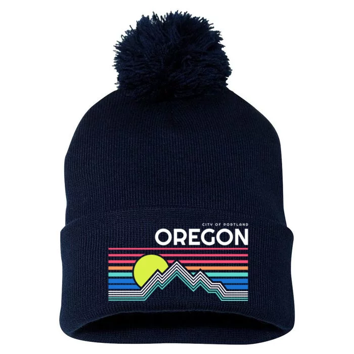 City of Portland Oregon Pom Pom 12in Knit Beanie