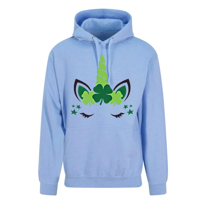 Cute Irish Unicorn Face St PatrickS Day Gift Unisex Surf Hoodie