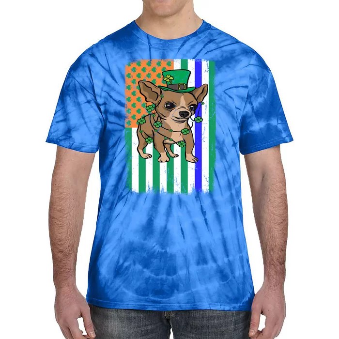 Chihuahua Irish Usa Flag Police Officer Cop St Patrick's Day Cool Gift Tie-Dye T-Shirt