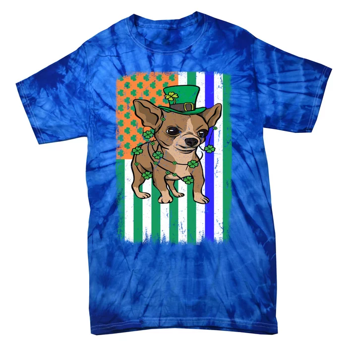 Chihuahua Irish Usa Flag Police Officer Cop St Patrick's Day Cool Gift Tie-Dye T-Shirt