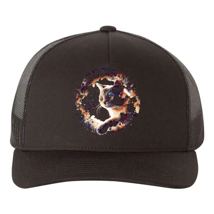 Cat In Universe Space Cat Yupoong Adult 5-Panel Trucker Hat