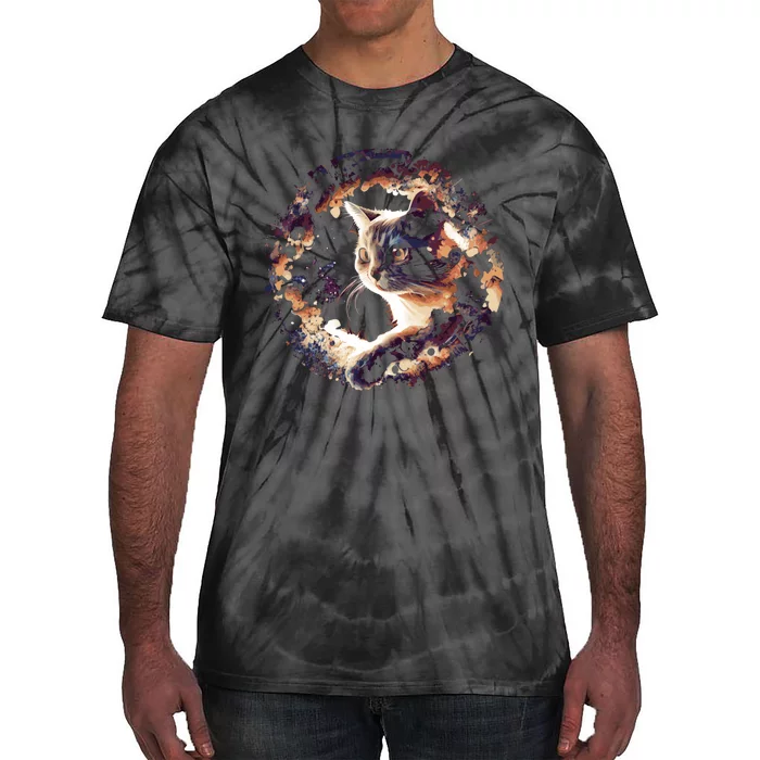 Cat In Universe Space Cat Tie-Dye T-Shirt