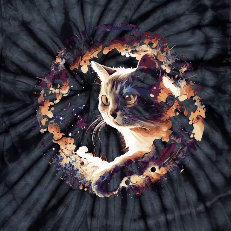 Cat In Universe Space Cat Tie-Dye T-Shirt