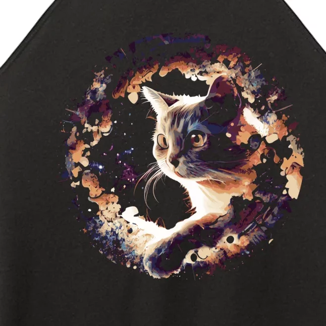 Cat In Universe Space Cat Women’s Perfect Tri Rocker Tank