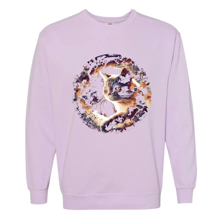 Cat In Universe Space Cat Garment-Dyed Sweatshirt