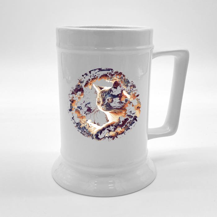 Cat In Universe Space Cat Front & Back Beer Stein