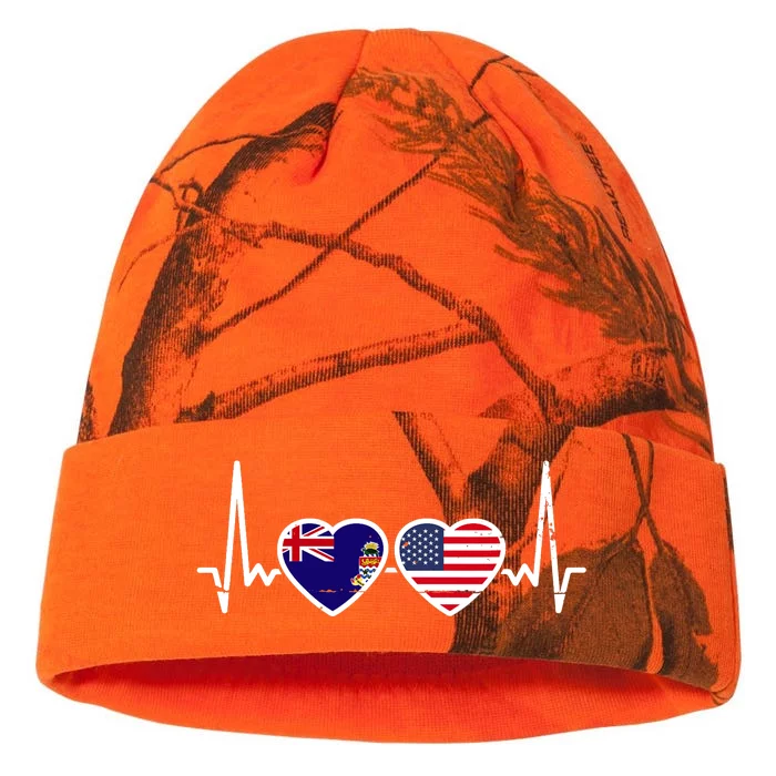 Cayman Islands USA Heartbeat Flag Kati - 12in Camo Beanie