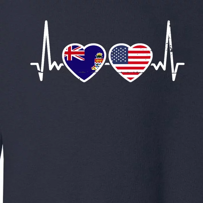 Cayman Islands USA Heartbeat Flag Toddler Sweatshirt