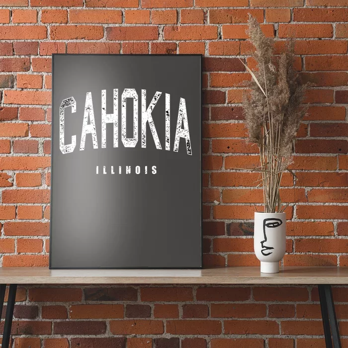 Cahokia Illinois Vintage Logo Poster