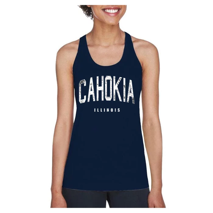 Cahokia Illinois Vintage Logo Women's Racerback Tank