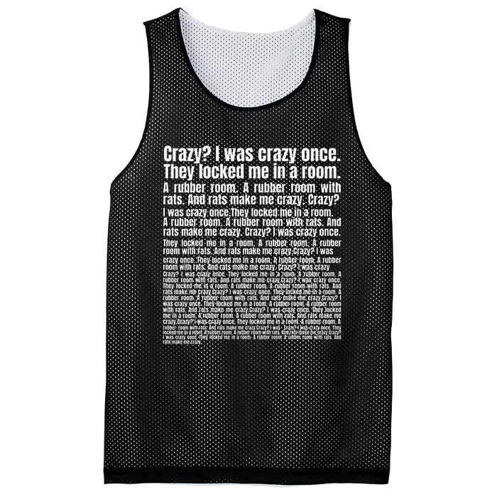 Crazy I Was Crazy Once Mesh Reversible Basketball Jersey Tank