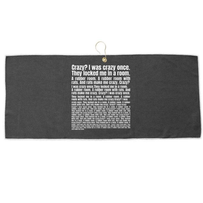 Crazy I Was Crazy Once Large Microfiber Waffle Golf Towel