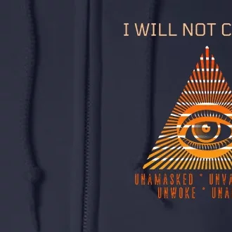 Conservative I Will Not Comply Full Zip Hoodie