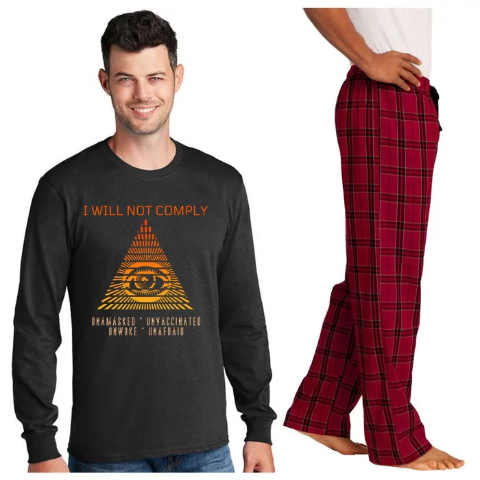 Conservative I Will Not Comply Long Sleeve Pajama Set