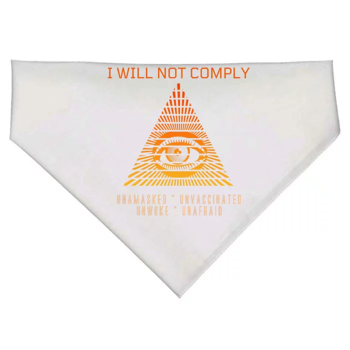 Conservative I Will Not Comply USA-Made Doggie Bandana