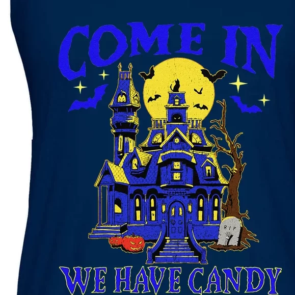 Come In We Have Candy Spooky Bats Haunted House Halloween Ladies Essential Flowy Tank