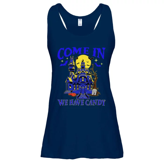 Come In We Have Candy Spooky Bats Haunted House Halloween Ladies Essential Flowy Tank