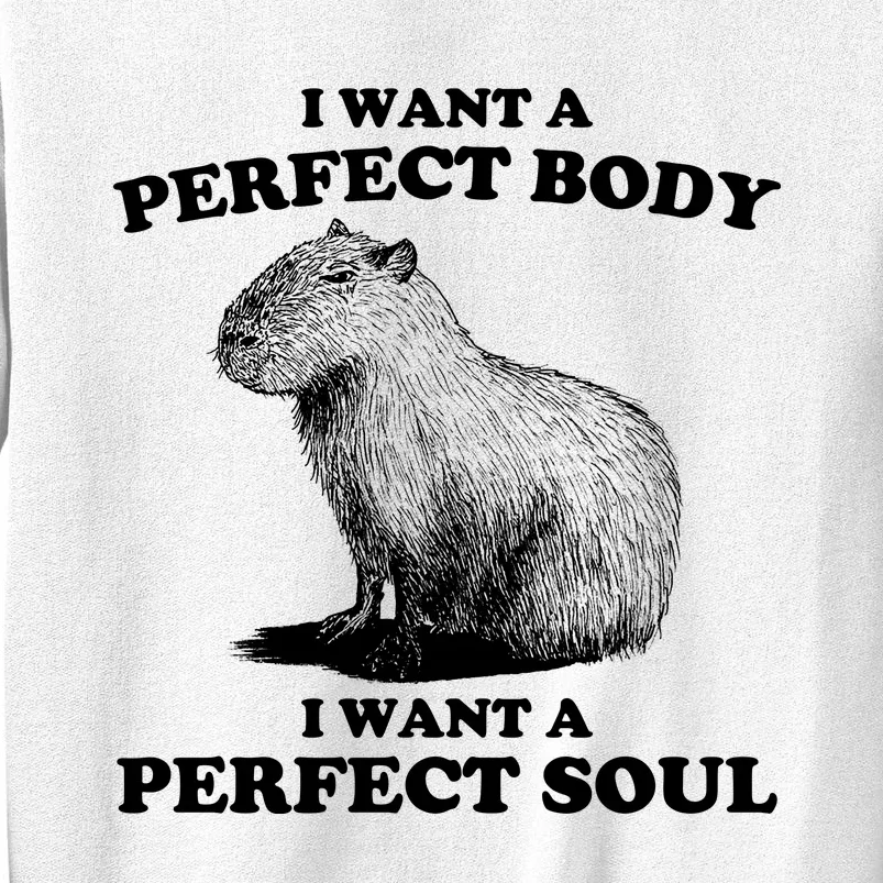 Capybara I Want A Perfect Body I Wan A Perfect Soul Sweatshirt