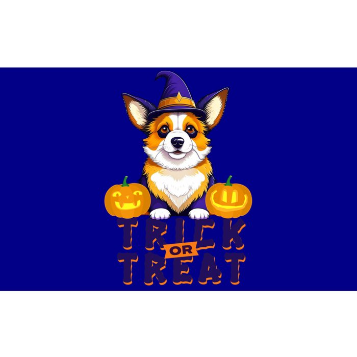 Corgi In Witch Hat Trick Or Treat Pumpkins Dog Halloween Gift Bumper Sticker