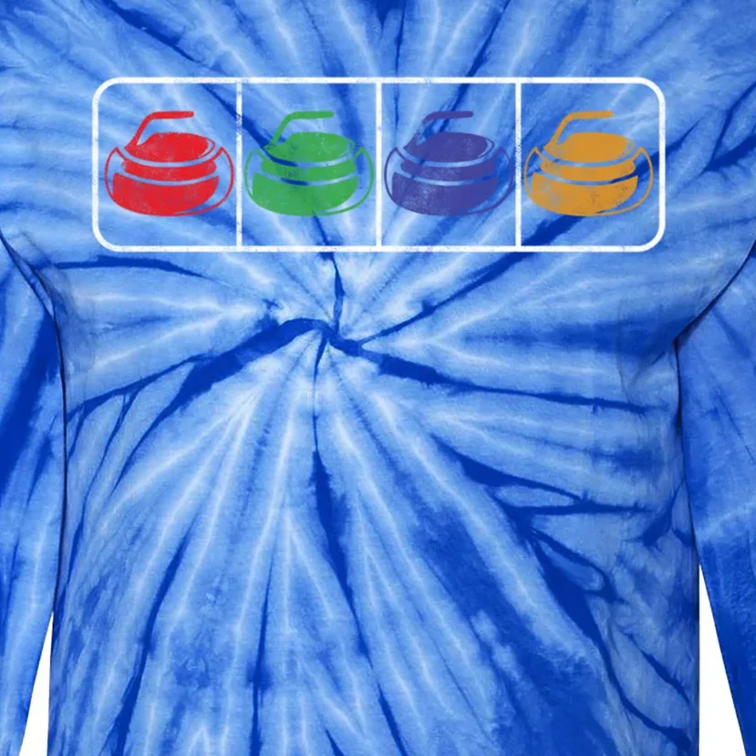 Curling Ice Winter Sports Curling Stone Curling Broom Gift Tie-Dye Long Sleeve Shirt