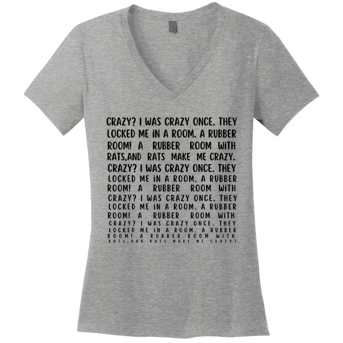 Crazy I Was Crazy Once Meme Women's V-Neck T-Shirt