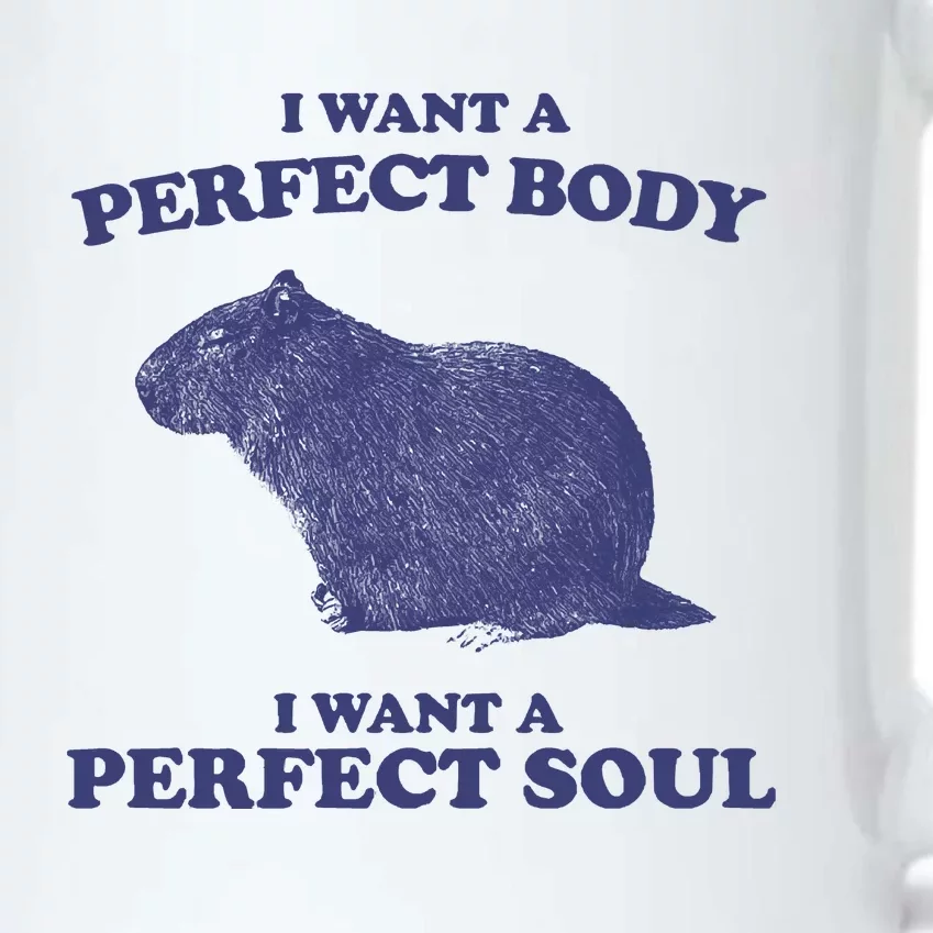 Capybara I Want A Perfect Soul Funny Capybara Meme Black Color Changing Mug