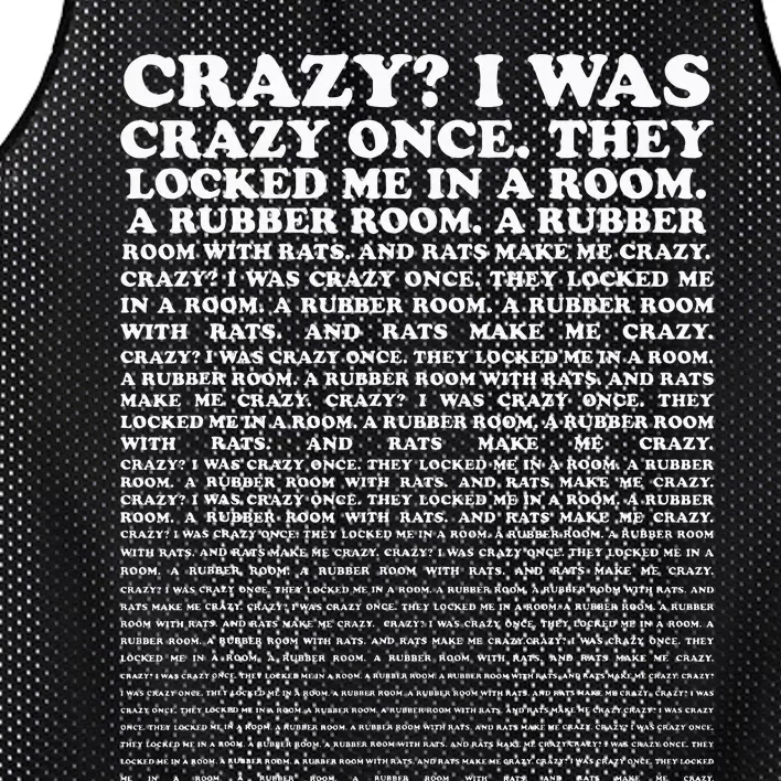 Crazy I Was Crazy Once. Funny Trending Meme Mesh Reversible Basketball Jersey Tank