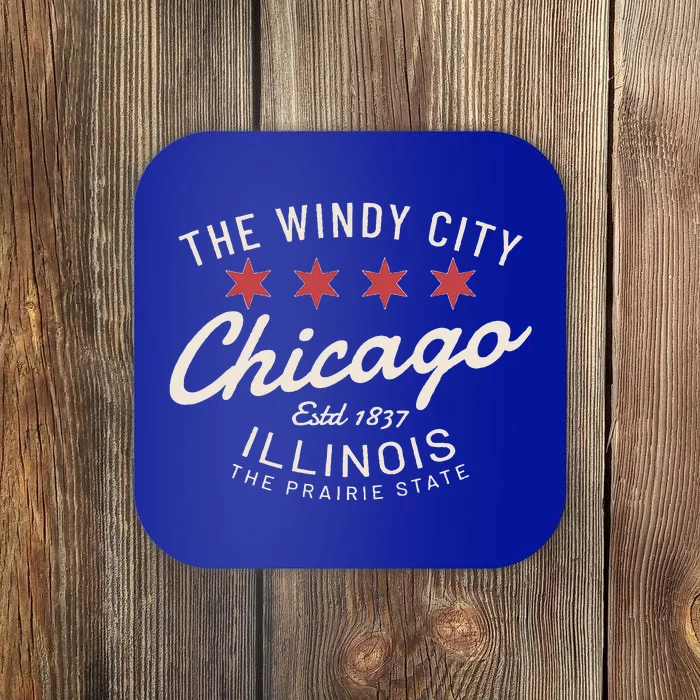 Chicago Illinois Windy City Estd 1837 Prairie State Souvenir Coaster