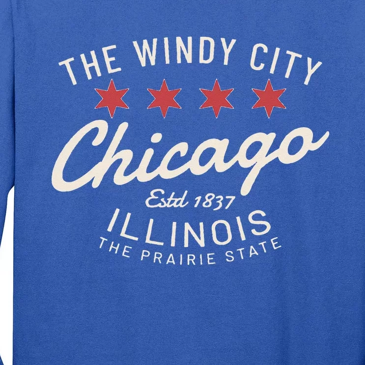 Chicago Illinois Windy City Estd 1837 Prairie State Souvenir Tall Long Sleeve T-Shirt