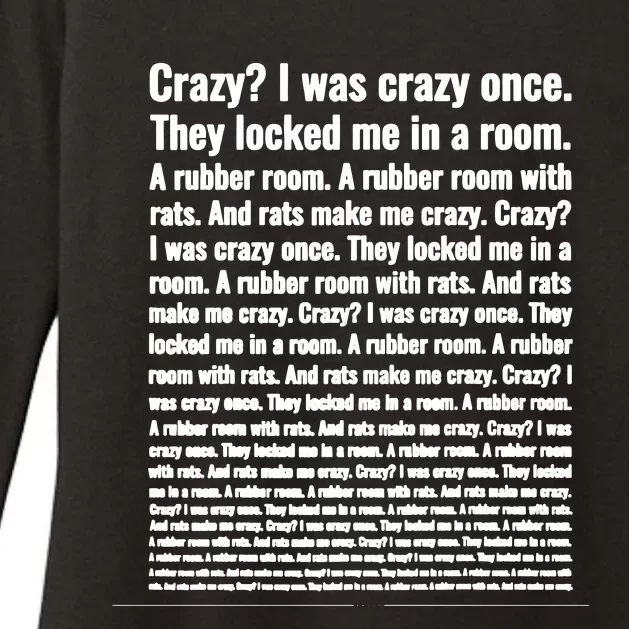 Crazy I Was Crazy Once Meme Womens CVC Long Sleeve Shirt