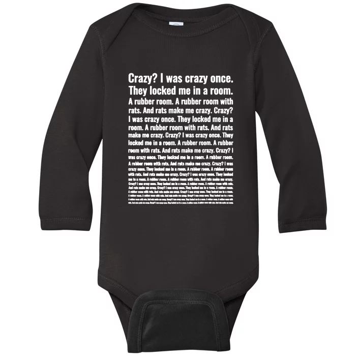 Crazy I Was Crazy Once Meme Baby Long Sleeve Bodysuit