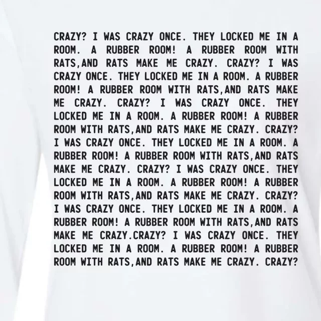 Crazy I Was Crazy Once Meme Womens Cotton Relaxed Long Sleeve T-Shirt