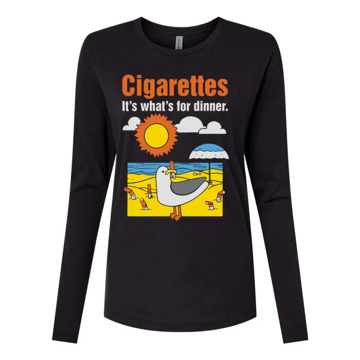 Cigarettes It’S What’S For Dinner Womens Cotton Relaxed Long Sleeve T-Shirt