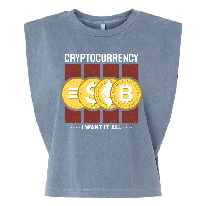 Cryptocurrency I Want It All Garment-Dyed Women's Muscle Tee