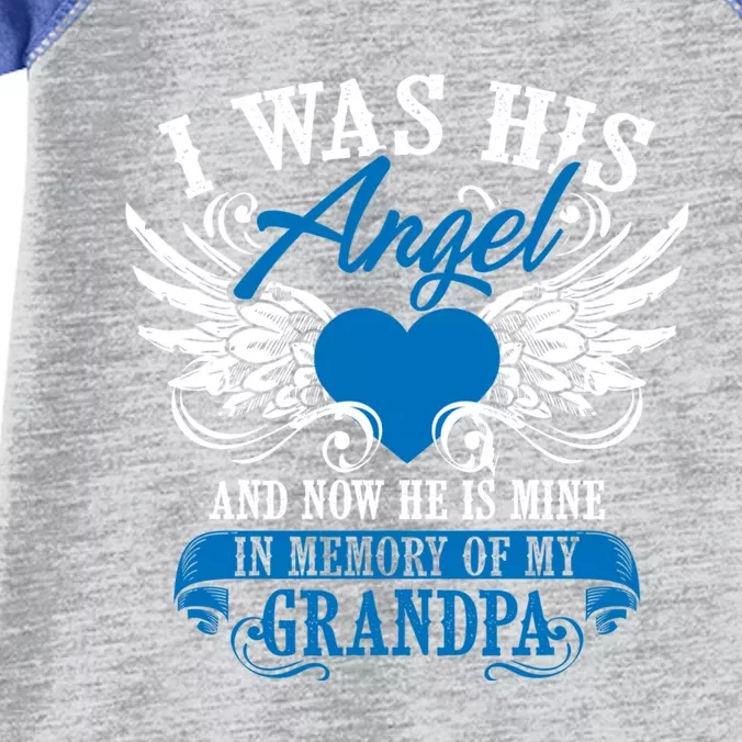 Cool I Was His Angel And Now He Is Mine Grandpa Lover Gift Infant Baby Jersey Bodysuit