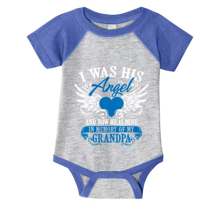 Cool I Was His Angel And Now He Is Mine Grandpa Lover Gift Infant Baby Jersey Bodysuit