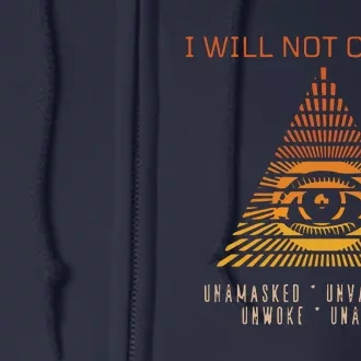 Conservative I Will Not Comply Full Zip Hoodie