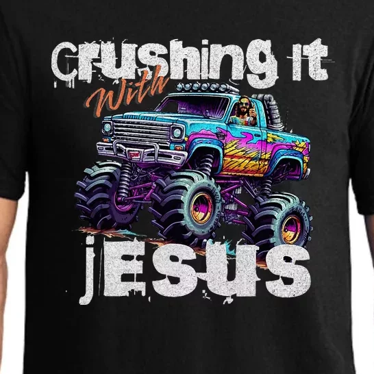 Crushing It With Jesus Christian Monster Truck Jesus Pajama Set